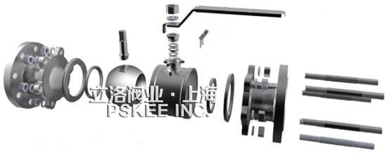 3PC德標(biāo)高平臺法蘭球閥結(jié)構(gòu)圖 3PC德標(biāo)高平臺法蘭球閥結(jié)構(gòu)圖